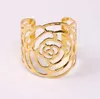 Rose Servet Ring Zilver Goud Kleur Holle metalen servetten Houder voor Party Bruiloft Tafel Decoratie Benodigdheden SN5335