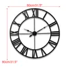 80 Cm Moderne 3D Grand Rétro Noir Fer Art Creux Horloge Murale Chiffres Romains Décor À La Maison Grand sur le 210414