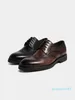 2022 Ny mode varmaste designer män läderskor med spets, avslappnad, bekväm spets-upp skor svart och brunt handgjord kontors klänning