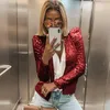 Lady Chic Glitter Sequined Jacket Coat Women Shiny Autumn Puff Long Sleeve Cardigan Elegant Female Clubwear