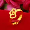 women's hollow flower 24k gold plated Wedding Rings NJGR097 fashion gift women yellow gold plate jewelry ring