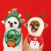 Cat Costumes Puppy Dog Kerstmis hoed sjaal Bibs Kitten Headscarf kostuum Pet Pet Supplies voor en verjaardagsfeestje slijtage