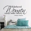 Modern Characters " Women make history..." New Removable Wall Stickers Home Decor Sticker Decoration Black For Wall 56*57CM 210420