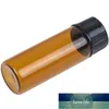 Hot 1ml Universal Mini Amber Lege Glas Essentiële Olie Fles Parfum Sample Injectieflacon met opening REDUCTIER CAP Container 10 stks Fabrieksprijs Design kwaliteit