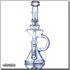 Recycler Vidro Bongo Rigún Óleo de Cachorro Percácido de Água Bongo Dab Rigs Fino Cintura Espessa Tubulação de Água Bubbler 7.9 polegadas 14mm articulação