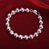 Brins de perles 925 en argent sterling 4 mm bracelet de perles lisses adapté aux femmes039s personnalité mode mariage fiançailles Part8587639