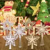 Christmas Tree Star Topper Hollow Art Five Pointed Star Ornament Holiday New Year Festival Decor Gift Supplies Y1130