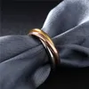 Klassischer kreativer Trinity Mode Ring drei gewundene Frauen 039S Edelstahl 3 Farb Rolling Ehering S1994478