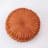 Cushion/Decorative Pillow Velvet Pleated Round Floor Cushion Pouf Throw Home Kids Wedding Decor Plush Sitting Sofa Decoration Room Toy