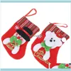 Noel Şenlikli Parti Malzemeleri Ev Gardenchristmas Süslemeleri 1 ADET Çorap Kumaş Noel Baba Çorap Hediye Çocuklar Şeker Çanta Snowman Geyik P