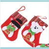 Fournitures de fête de Noël, décorations de jardin pour la maison, 1 pièce, bas en tissu, chaussettes de père noël, cadeau pour enfants, sac de bonbons, bonhomme de neige, cerf P