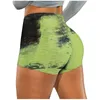 Yoga Outfit Indoor Activities Gym Clothing 2022 Women Wrinkled Tie-dye Pockets Stretch Running Fitness Pants Biker Shorts Exercise Leggings