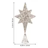 1pc jul åtta spetsiga stjärnan Topper Xmas träd prydnad (Champaign guld) 211104