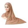 Sciarpa lunga da donna Strass Foulard Islamico Musulmano Hijab Scialle Arabo Rettangolare Copricapo Copricapo Lady Wear 160 * 50 cm