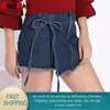Plus Size Jupe Shorts Femmes D'été Denim Avec Pour Taille Haute Jeans Coton Femme Femme 210428
