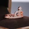 Crystal Crown Ring Rose Gold Dimmond Reagement Wedding Pierołówki Zespół dla kobiet biżuteria mody Will i Sandy