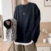 Men Shirt Long-sleeved T-shirt Male Students Spring And Autumn Trend Wild Pure Color Korean Base Shirts 210526