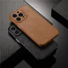 Genuine Lambskin Leather Slim Case For iPhone 11 12 13 14 15 Pro Max Business Back Cover