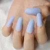 False Nails 24st Light Blue Matte Press On Nail Long Stiletto Akryl Tips Full Wrap For Lady Manicure Accessories Z795 Prud22