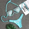 Summer Sexy Crystal Diamond Bikini Set Rhinestone Swimsuit Metal Swimwear Women Push Up Bathing Suit Biquini Monokini Women's