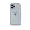 Crystal Soft Tpu Telefoon Gevallen Met Kaartsleuf Voor Iphone 14 Plus 13 Pro Max Mini 12 11 Xr 8 camera Bescherming Cover