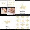 Bagues de bande bijoux livraison directe 2021 12 Constellations mode ouvert cadeau ami chanceux couleur or diamant bague du zodiaque 2Foyr