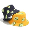 YFM650 Avocado Cotton Women Reversible Bucket Hats Beanies Hop Printed Fruit Spring Beach Panama-Hat Summer Hiking Sun Hat Sports Female Cap ottie