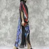 Johnature Yaz Moda Retro Baskı V Yaka Kısa Kollu Düzensiz Elbise Ve Pamuk Rahat Askı Iki Parçalı Set 210521