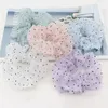 Polka dot mesh hår scrunchies tillbehör elastiska gummi hårband kvinnor flickor hästsvans hållare hår rep 20st