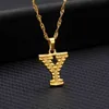 Neue Mode A-Z 26 Anfangsbuchstaben Anhänger Halskette für Frauen Gold Alphabet Kette Anhänger Halskette Schmuck Weihnachten Geschenke bijoux