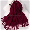 Scarves Wraps Hats, Rękawiczki Moda Aessories Zima 100% Czysta Wełna Szalik Kobiety Solidna wielbłąd Ciepłe Echarpe Dla Panie CashMere Foard Femme Th