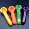 4.5 Inch Brightly smoking pipes fluorescent tobacco Hand Pipe pyrex colorful spoon glass water tube Smoke Accessories