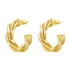 Hoop Huggie Chunky Gold Orecchini leggeri Twisted Hoops per le donne Creative Silver Color Earring Moda Gioielli regalo