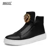 Merk designer casual Laarzen Nieuwe stijl van herenschoenen high-top platform koeienhuid comfortabele Enkel Romeinse Cowboy Martin Motorfiets Werk Safet laars A2