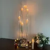 Ne peut utiliser que des bougies à LED) Décoration de mariage en gros 8 bras centres de table piliers acrylique cylindre bougeoirs en cristal senyu600