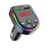 F5 Podwójna ładowarka samochodowa USB Bluetooth 5.0 FM Nadajnik RGB Atmosfera LED LED SAM SAM ZESTAW ŁADOWANIE MP3 BEZPIECZNY ODPOWIEDZIENIK AUDIO OD SETALICZNY MQ30