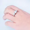 Cluster Rings S925 Silver Color 2 S VVS1 Diamantring för kvinnor Lyxig Bague eller Jaune Bizuteria Birthstone Gemstone 925 Smycken