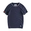 3300 Camisetas de verano para hombres Contraste de color Moda Urban Trendy Youth Male All-match Cómodas camisetas de manga corta con cuello redondo Tops H1218