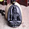 Pendentif Colliers Amitabha Tathagata Bodhisattva Collier Noir Sculpté Bouddha Chanceux Amulette Pour Femmes Hommes Pendentifs Bijoux Goutte