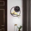 Stil vardagsrum hänge kreativ metall kinesisk restaurang dekoration vägg klocka 210414