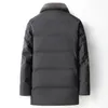 Winter wool lapel men's thick medium length down jacket warm downs coat for youth large size 2193