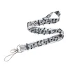 K2056 Whole 20pcs / lot Cordón de notas musicales Llavero Cordones para llaves Insignia ID Teléfono móvil Cuerda Correas para el cuello Accesorios