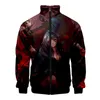 女性用ジャケットv 3Dプリントスタンドカラージッパージャケット女性/男性長袖2022カジュアルストリートウェアの服プラスサイズ