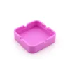 Silicon Ashtray 9 Colors Colored Square Silicone rubber Portable Ashtrays Herb Tobacco Hold Cigarette Jar Container bendable SN5860