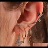 Stud Drop Delivery 2021 Kvinnor Bee Butterfly Earring Jewelry Pattern Fashion Dangle Pardrop Snake Cross Studs Ear Cuff Clip Earrings Suit Onmd