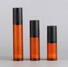 Frosted Brown Airless Bottle Black Pump Lid Sprayer Toner Lotion Cosmetic Container 15ml 30ml 50ml Makeup Tools 100pcs / lot sn3116