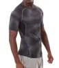 T-shirt da uomo con stampa serpente ad asciugatura rapida collant T-shirt da allenamento da corsa a maniche corte abbigliamento fitness maglietta traspirante e assorbente del sudore