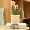 Realistic tulip meat plant plush stuffed toy soft bookshelf decorative doll creative potted flowers throw pillow children gift 2030 Y2