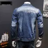 Gros automne hiver lavage mâle coréen jeunesse occasionnel adolescents hip hop veste denim vêtements broderie manteau hommes 211217