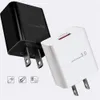 3A 18W Schnelles Schnellladen QC3.0 Wandladegerät Eu US AC Home Travel qPower-Adapter für iPhone 11 12 14 Pro Max Huawei F1Tablet PC